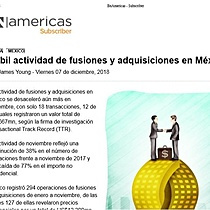 Dbil actividad de fusiones y adquisiciones en Mxico